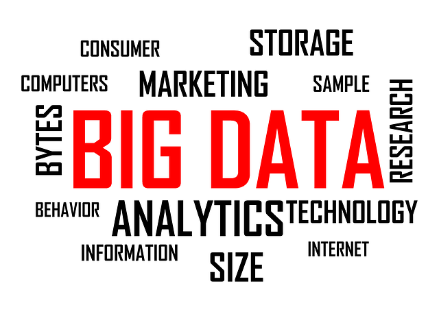 Imagen formada por muchas palabras relacionadas con big data.