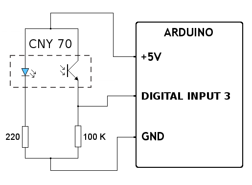 CNY70 con Arduino y Entrada Digital 3