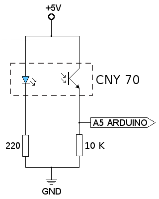 Circuito CNY70 - 10K