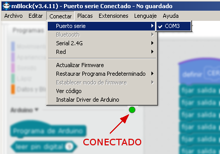 Conectar Puerto Serie